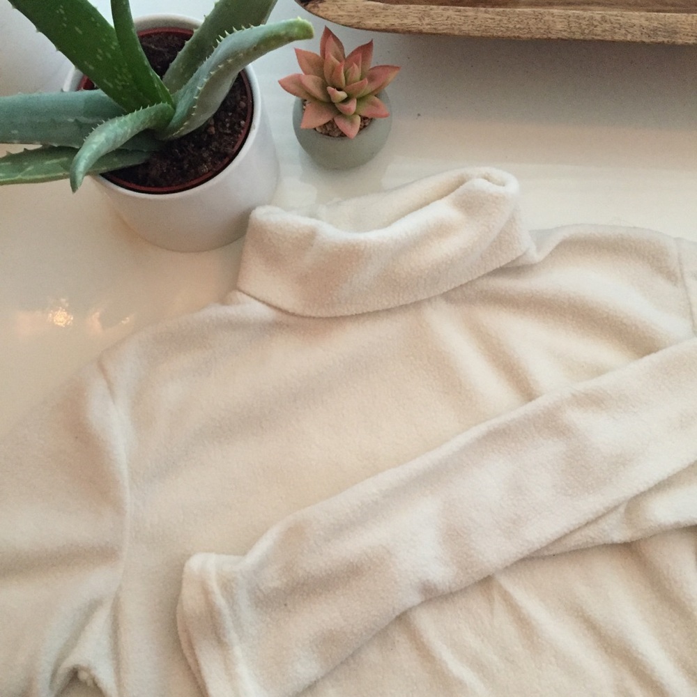 fleece turtleneck sweater